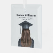 Personalisiert Moderner Abschluss Weibliche Gradui Ornament Aus Glas (Vorderseite links)