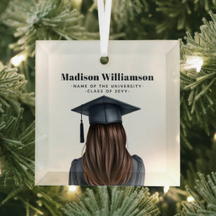 Personalisiert Moderner Abschluss Weibliche Gradui Ornament Aus Glas