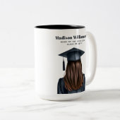 Personalisiert Moderner Abschluss Weibliche Gradui Zweifarbige Tasse (VorderseiteRechts)