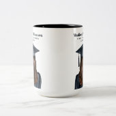 Personalisiert Moderner Abschluss Weibliche Gradui Zweifarbige Tasse (Mittel)