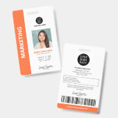 Personalisiert Moderner Beruflicher Mitarbeiter Or Ausweis (Vorder- & Rückseite)