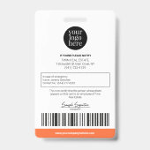 Personalisiert Moderner Beruflicher Mitarbeiter Or Ausweis (Rückseite)