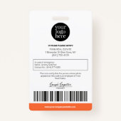 Personalisiert Moderner Beruflicher Mitarbeiter Or Ausweis (Rückseite)