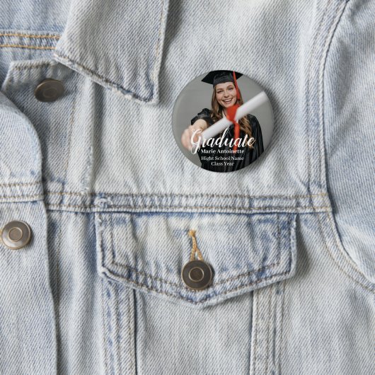 Personalisiert Moderner Foto Abschluss Button (Beispiel)