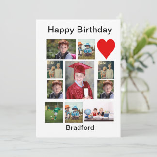 Personalisiert Moderner Geburtstag 11 FotoCollage  Einladung