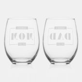 Personalisiert Moderner, kühne Mama Vater Ostern N Weinglas Ohne Stiel (Rückseite)