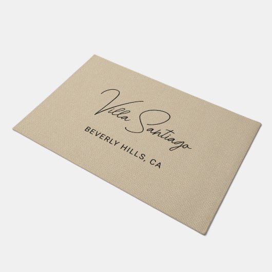 Personalisiert Moderner Name der Zuhause Residence Fußmatte (Schrägansicht)