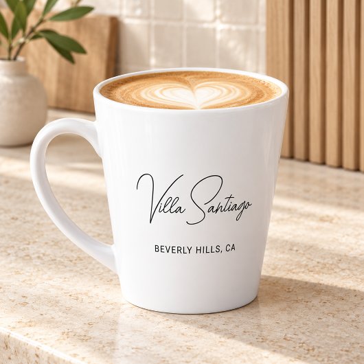 Personalisiert Moderner Name der Zuhause Residence Milchtasse