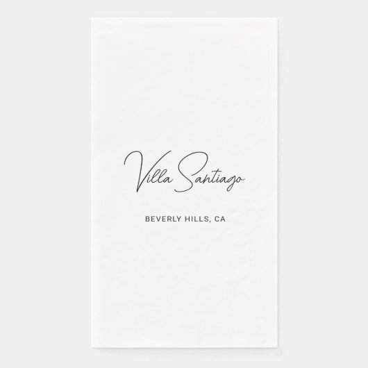 Personalisiert Moderner Name der Zuhause Residence Serviette (Vorderseite)