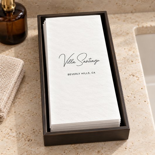 Personalisiert Moderner Name der Zuhause Residence Serviette