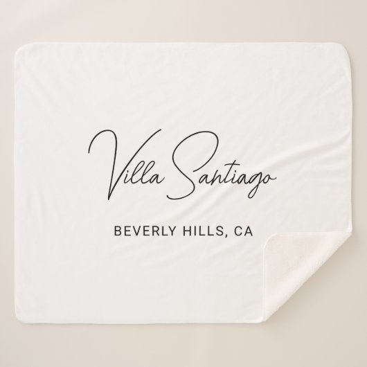 Personalisiert Moderner Name der Zuhause Residence Sherpadecke (Vorderseite (Horizontal))