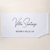 Personalisiert Moderner Name der Zuhause Residence Strandtuch (Vorderseite)