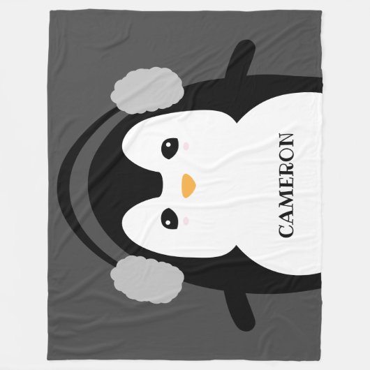 Personalisiert Moderner Niedlicher Schwarz-weißer Fleecedecke (Vorderseite)