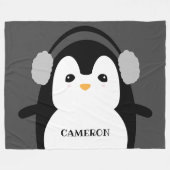 Personalisiert Moderner Niedlicher Schwarz-weißer Fleecedecke (Vorderseite (Horizontal))