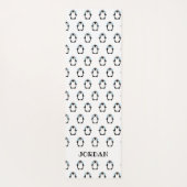 Personalisiert Moderner Niedlicher Schwarz-weißer  Yogamatte (Rückseite)