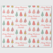 Personalisiert Moderner Weihnachtsbaum Geschenkpapier (Flach)