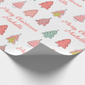 Personalisiert Moderner Weihnachtsbaum Geschenkpapier (Ecke)