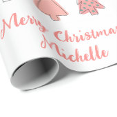 Personalisiert Moderner Weihnachtsbaum Geschenkpapier (Rolleneckpunkt)