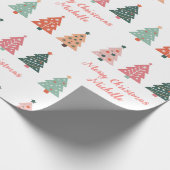 Personalisiert Moderner Weihnachtsbaum Geschenkpapier (Ecke)