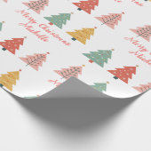 Personalisiert Moderner Weihnachtsbaum Geschenkpapier (Ecke)