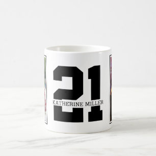 Personalisiert Modernes 21. Geburtstag Foto Kaffeetasse
