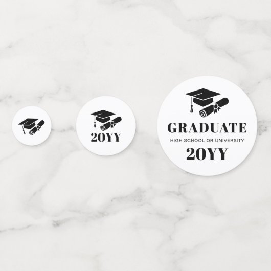 Personalisiert Modernes Abschluss Foto Konfetti (Rückseiten)