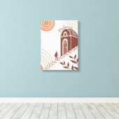 Personalisiert Modernes Boho Botanisches Minimalis Leinwanddruck (Insitu (Holzboden))