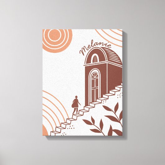 Personalisiert Modernes Boho Botanisches Minimalis Leinwanddruck (Vorderseite)