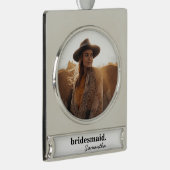 Personalisiert Modernes Brautparty Bridesmaid Banner-Ornament Silber (Rechts)