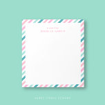 Personalisiert Modernes Cooles Notepad Notizblock<br><div class="desc">Dieses Personalisierte, Niedliche Stripteppich zeigt ein hübsches diagonal gestreiftes Muster in lebhaften Rosa, Grünminze, Grün und Orange. Dieses Notizblock eignet sich ideal zum Sammeln von Noten, Ideen oder Erinnerungen und sorgt für Spaß im Alltag. Passen Sie es mit Ihrem Namen an, verlass die "Note from" oder ändern Sie es für...</div>