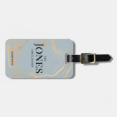 Personalisiert Modernes Elegantes Blue Gold Neu Gepäckanhänger (Vorderseite horizontal)