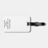 Personalisiert Modernes, elegantes White Gold neu Gepäckanhänger (Rückseite horizontal)