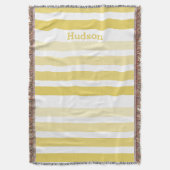 Personalisiert modernes gelbes Streifenmuster Decke (Vorderseite Vertikal)