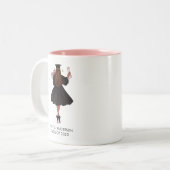 Personalisiert Modernes Girl Graduate Zweifarbige Tasse (Vorderseite Links)