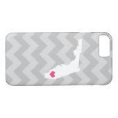 Personalisiert Modernes Grau Zickzack Florida Herz Case-Mate iPhone Hülle (Rückseite (Horizontal))