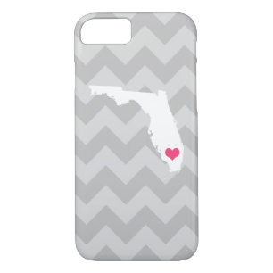 Personalisiert Modernes Grau Zickzack Florida Herz Case-Mate iPhone Hülle