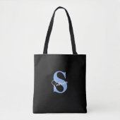 Personalisiert Modernes Minimal Blue Monogram Tasche (Vorderseite)