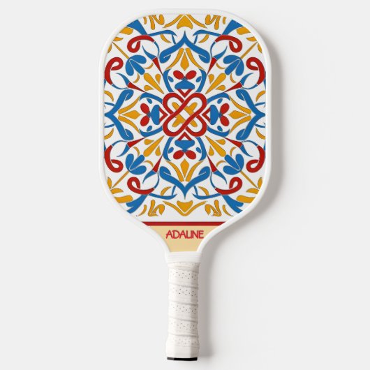 Personalisiert modernes Mosaik Pickleball Schläger (Rückseite)