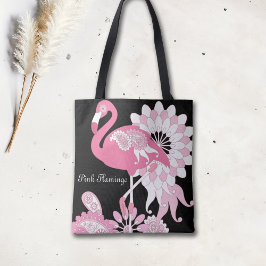Personalisiert-Modernes Schwarzes Paisley Pink Fla Tasche