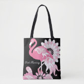 Personalisiert-Modernes Schwarzes Paisley Pink Fla Tasche (Vorderseite)