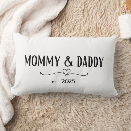 Personalisiert Mommy & Daddy Est. Jahreskissen Lendenkissen (Decke)