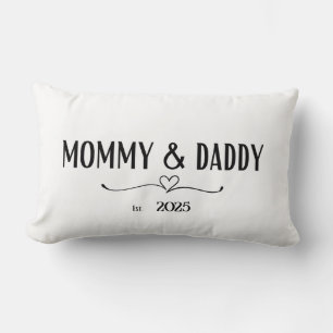 Personalisiert Mommy & Daddy Est. Jahreskissen Lendenkissen