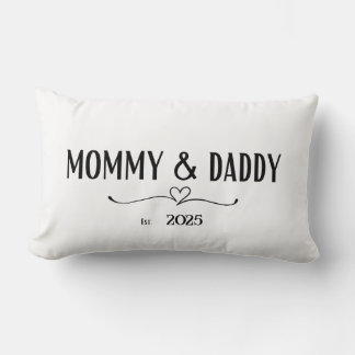 Personalisiert Mommy & Daddy Est. Jahreskissen Lendenkissen