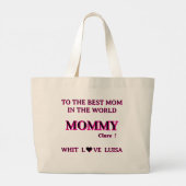 Personalisiert Mommy Mama Script Jumbo Stoffbeutel (Rückseite)