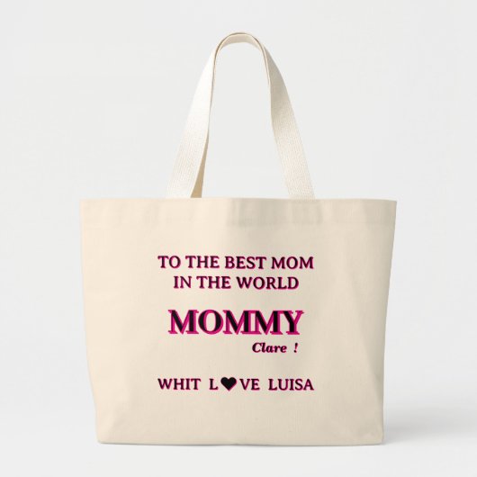 Personalisiert Mommy Mama Script Jumbo Stoffbeutel (Vorne)