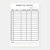 Personalisiert monatlicher Bill Tracker Post-it Klebezettel (Vorderseite)
