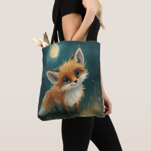 PERSONALISIERT: Mondlicht Fuchs, Nachtwald T-Shirt Tasche