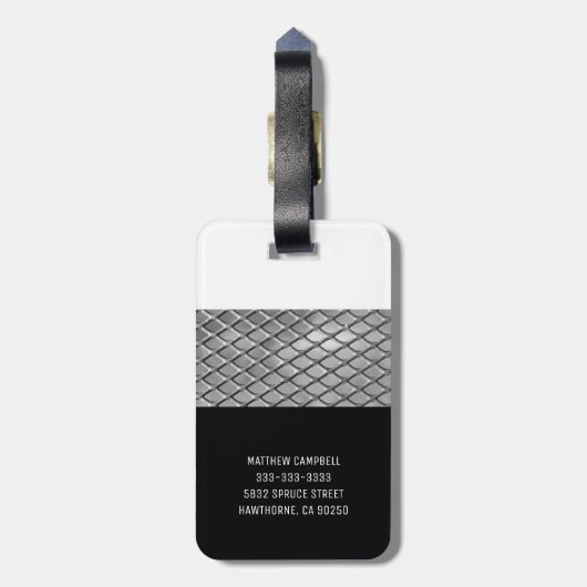 Personalisiert | Monogram Boys Mens Gepäckanhänger (Rückseite vertikal)