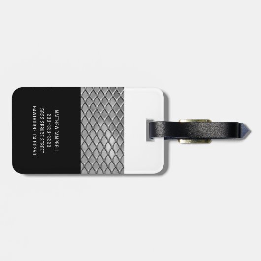 Personalisiert | Monogram Boys Mens Gepäckanhänger (Rückseite horizontal)