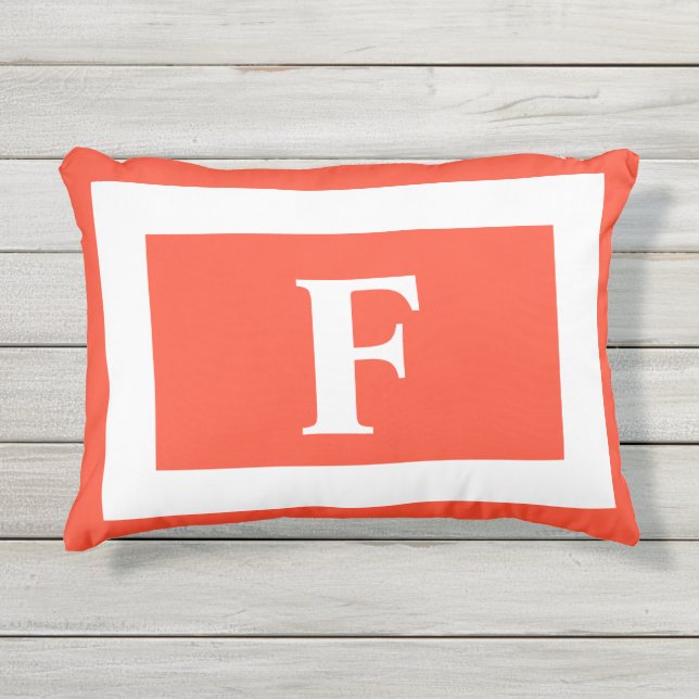 Personalisiert Monogram Burnt Orange Trendy Kissen Für Draußen (Vorderseite)